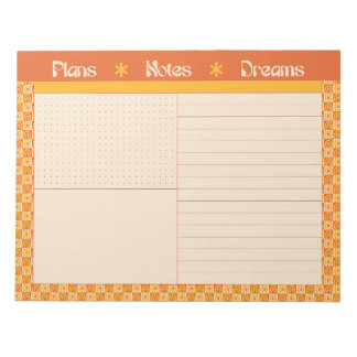 Retro Spring Hand Drawn Sunshine Plan and Dream Anteckningsblock