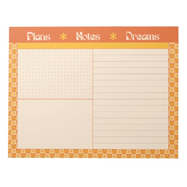 Retro Spring Hand Drawn Sunshine Plan and Dream Anteckningsblock (Framsida)