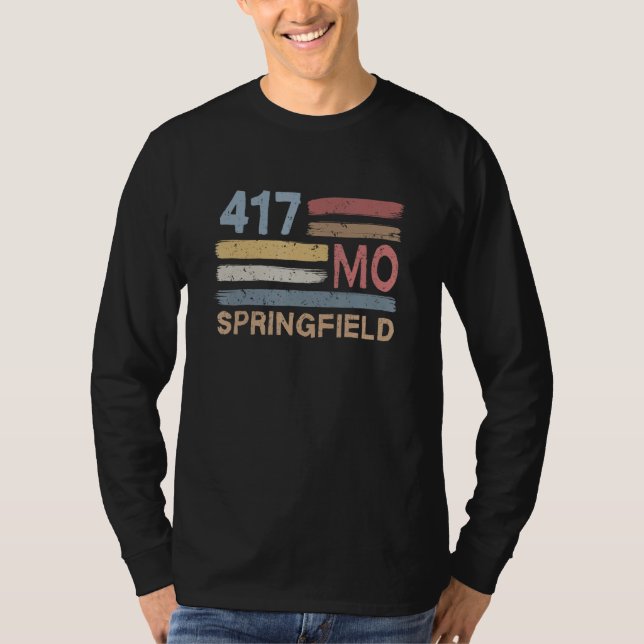 Retro Springfield Area Code 417 Bostadsstat Mi T Shirt (Framsida)