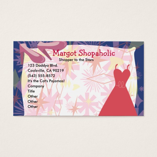 Retro Spunky Gal Visitkort (Framsidan)