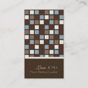 Retro Squares Affärskort mörk Chokladaccent Visitkort