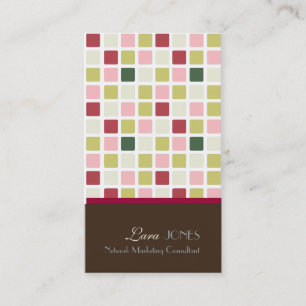 Retro Squares Affärskort mörk Chokladaccent Visitkort