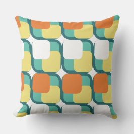 Retro Squares i Teal Dekorativ kudde