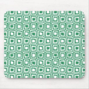 Retro Squares - Kentucky Grönt on White Musmatta