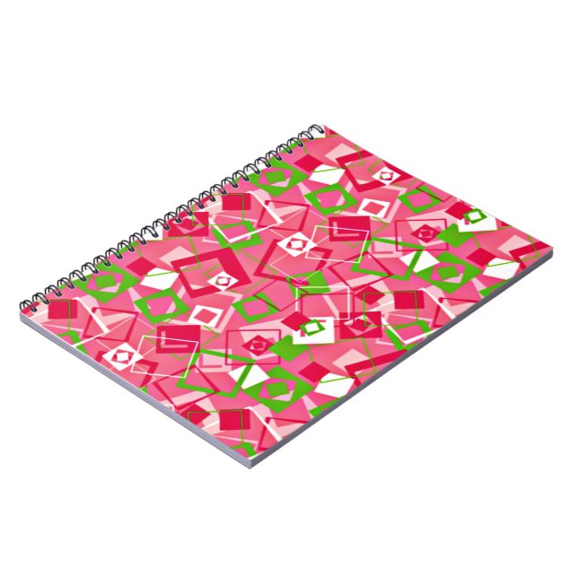 Retro Squares Mönster Anteckningsbok (Vänstra Sidan)