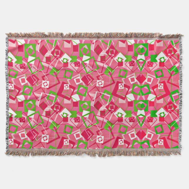 Retro Squares Mönster Filt (Framsidan)