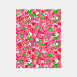 Retro Squares Mönster Fleecefilt