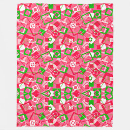 Retro Squares Mönster Fleecefilt