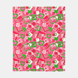 Retro Squares Mönster Fleecefilt