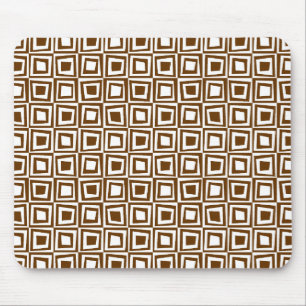 Retro Squares - Walnut på White Musmatta