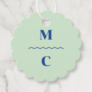 Retro Squiggle Bröllop Monogram Gåvor Etiketter