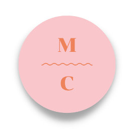 Retro Squiggle Bröllop Monogram Runt Klistermärke