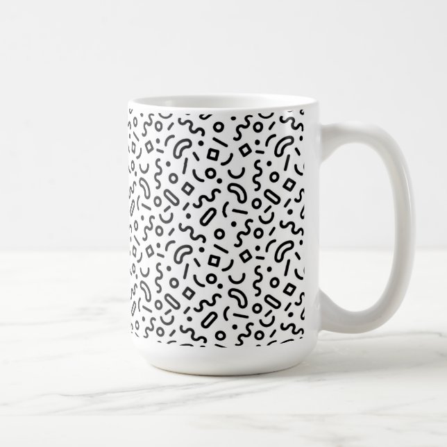 Retro Squiggle Mönster Kaffemugg (Höger)
