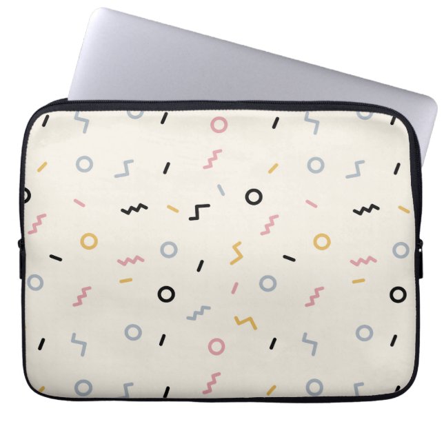 Retro Squiggle Mönster Laptop Fodral (Framsidan)