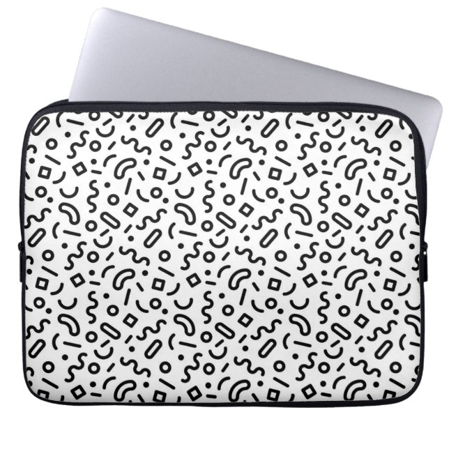 Retro Squiggle Mönster Laptop Fodral (Framsidan)