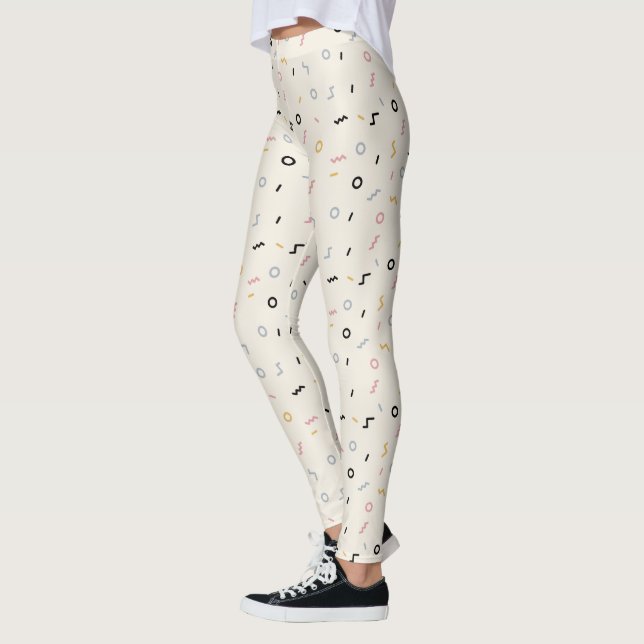 Retro Squiggle Mönster Leggings (Vänster)