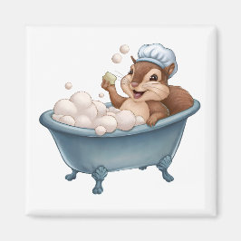 Retro Squirrel Baby Shower Magnet
