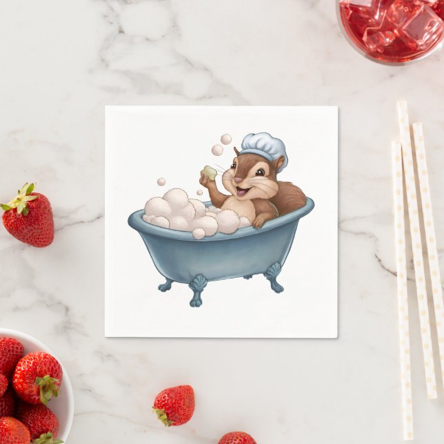 Retro Squirrel Baby Shower Pappersservett (Insitu)