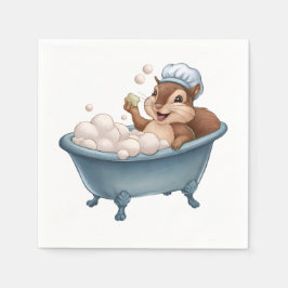 Retro Squirrel Baby Shower Pappersservett