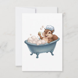 Retro Squirrel Baby Shower Tack Kort