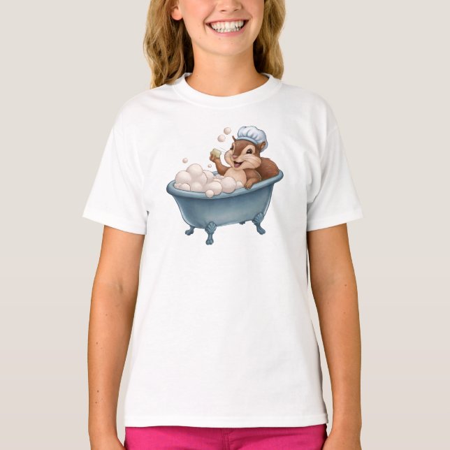 Retro Squirrel Baby Showers T Shirt (Framsida)