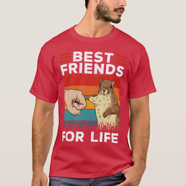 Retro Squirrel Best Friends for Life Funny Squirre T Shirt (Framsida)