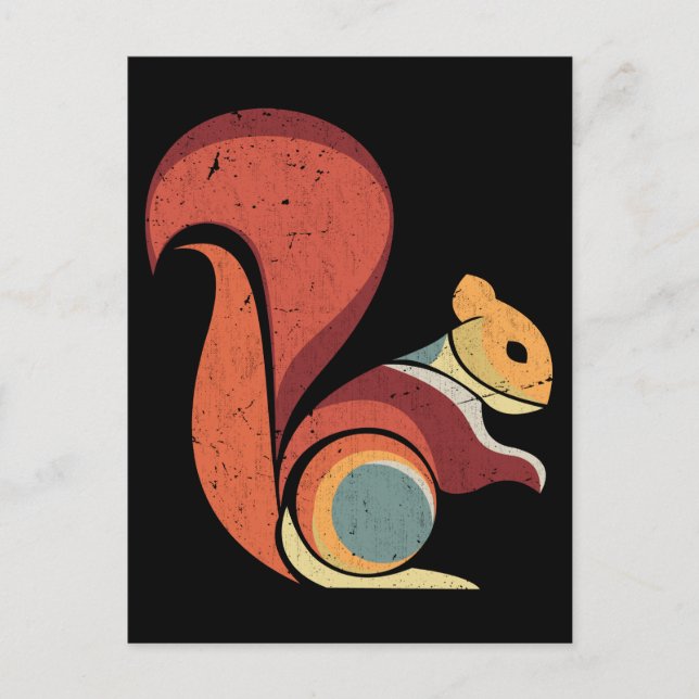 Retro Squirrel Manar Women Rodent Animal Vykort (Framsida)