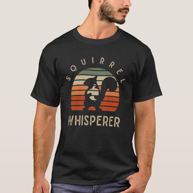 Retro Squirrel Whisperer Funny Nöt älskare T Shirt (Framsida)