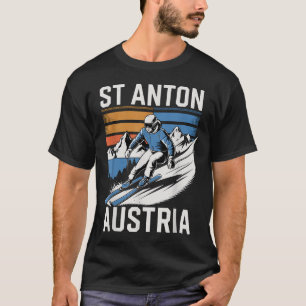 Retro St Anton Austria Ski Resort, Roligt Alpine S T Shirt