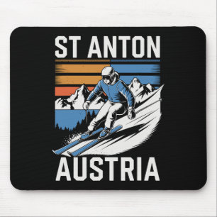 Retro St Anton Österrike Skidort Musmatta
