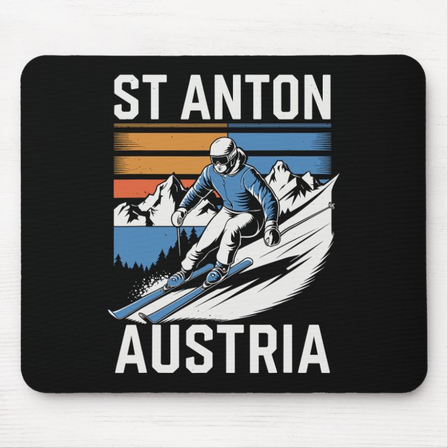 Retro St Anton Österrike Skidort  Musmatta (Framsidan)