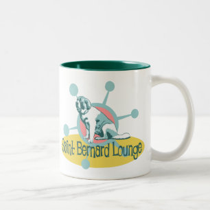 Retro St Bernard vardagsrum Två-Tonad Mugg