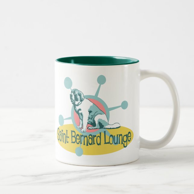 Retro St Bernard vardagsrum Två-Tonad Mugg (Höger)