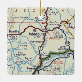 Retro St. Johnsbury Vermont Julgransprydnad Keramik