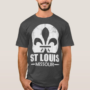 Retro St Louis Flagga Missouri State Vintage Fade T Shirt