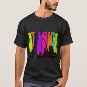 Retro St Louis Missouri Cityscape Skyline T Shirt
