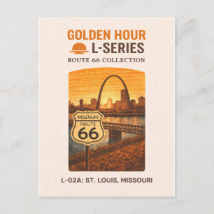 Retro St Louis Missouri Route 66 Landmärke Konst Helg Vykort