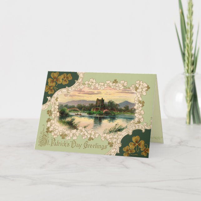 Retro St. Patrick's Day Greeting Card Kort (Framsida)