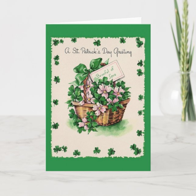 Retro St. Patrick's Day Greeting Card Kort (Framsida)