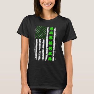 Retro St patrick's day Grönt Irish American Flagga T Shirt