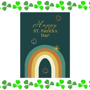 Retro St. Patrick's Day-regnbåge Vykort