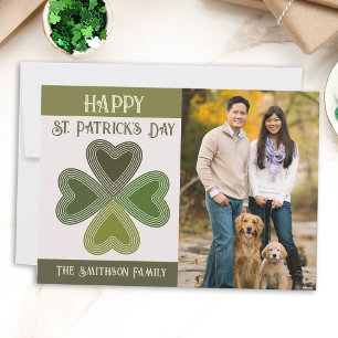 Retro St patrick's day Shamrock Irish Celtic Photo Julkort