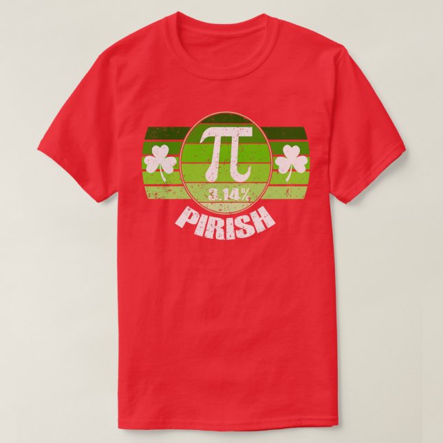Retro St Patricks Pi Irish Day 314 Irish Math Geek T Shirt (Design framsida)