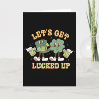 Retro St Patty's Day Grafik Låt Oss Bli Lucky Up M Kort