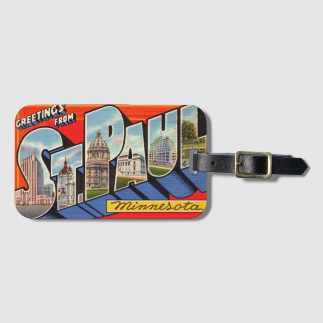 Retro St. Paul Minnesota  Bagagebricka (Framsida horisontal)