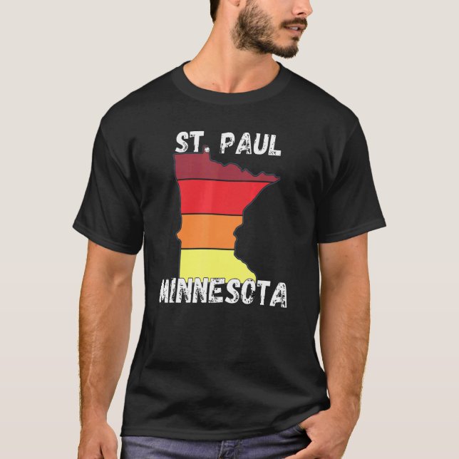 Retro St Paul MN Minnesota City Apparel T Shirt (Framsida)