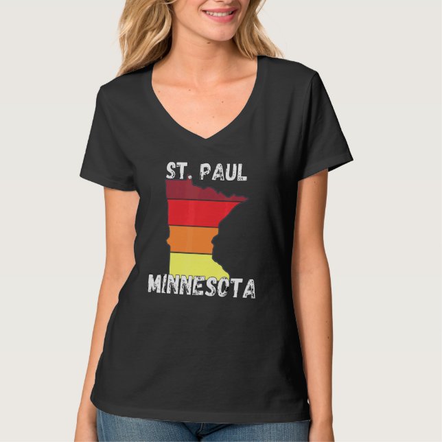 Retro St Paul MN Minnesota City Apparel T Shirt (Framsida)