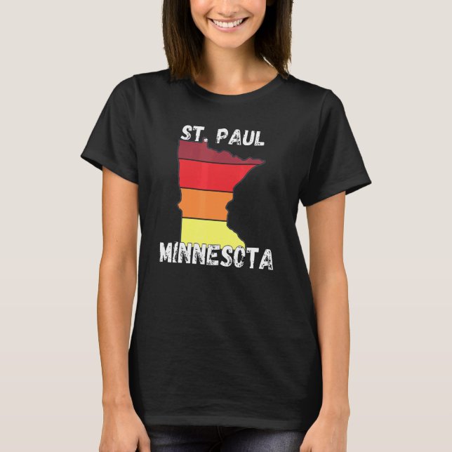 Retro St Paul MN Minnesota City Apparel T Shirt (Framsida)