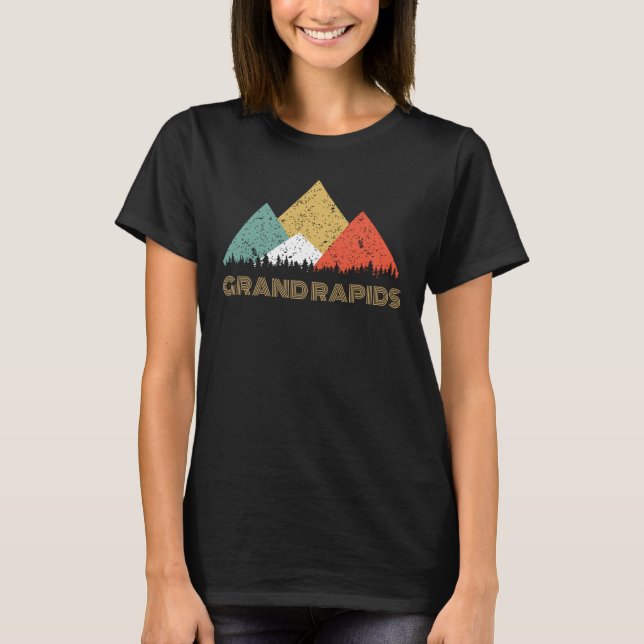Retro stad av den Grand Rapids bergskjortan T Shirt (Framsida)