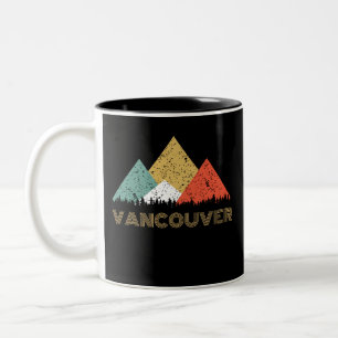 Retro stad av det Vancouver berg Två-Tonad Mugg